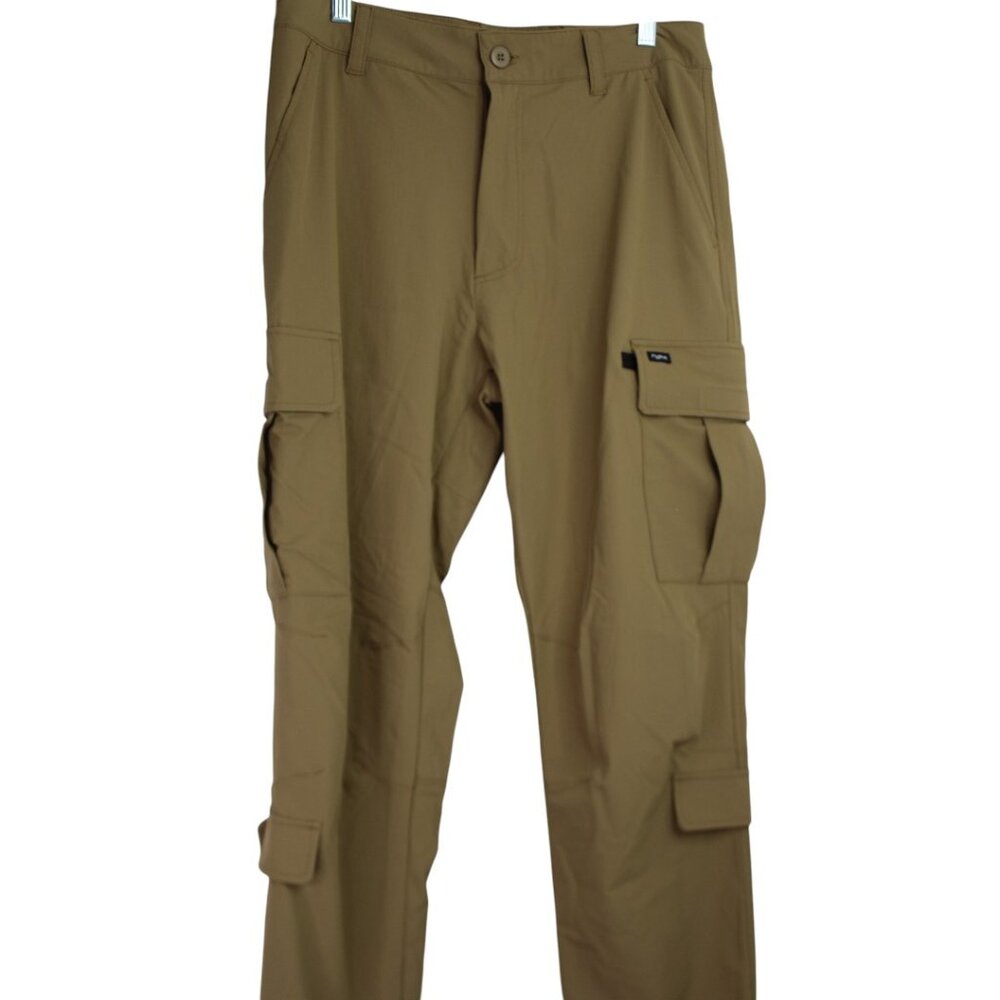 Flyplus Men's Tactical Tan Cargo Pants Durable Stretch Waterproof Size 32